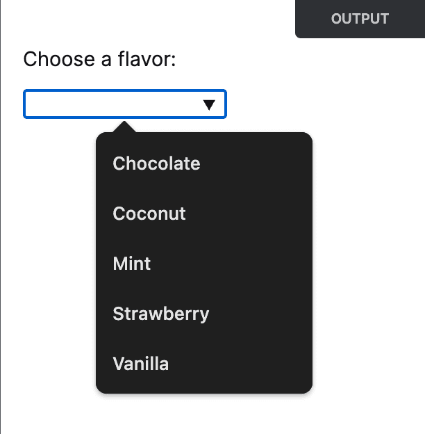 HTML5 Datalist element example